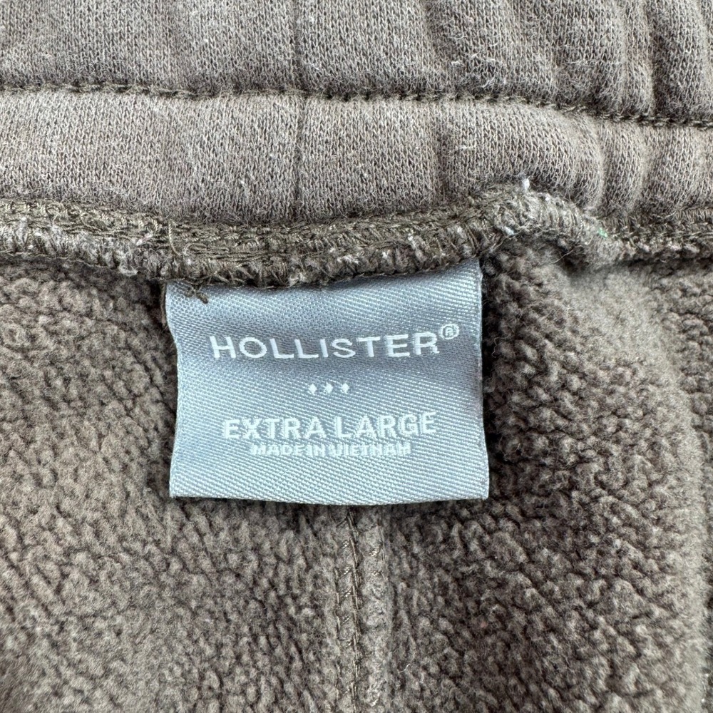 Hollister Sweatpants Mens XL Brown Relaxed Fit Fleece Drawstring Pockets - Picture 2 of 6